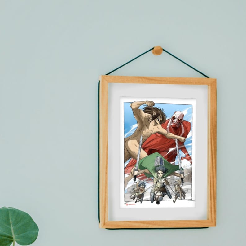 POSTER TITAN-fan art titan anime wall art stampa artistica premium decorazione murale manga regali per adolescenti erenn levii mikkasa arte giapponese poster giapponese A5 immagine 1