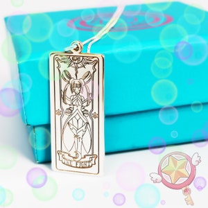 Colgante Sakura, Carta de Clow, Carta Sakura, Joyería Kawaii, Joyas artesanales, Hecho a mano, Joyas anime
