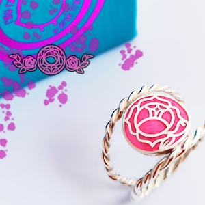 UTENA RING-sterling silver crafts for warrior souls LGTBI pink revolution emblem original gift feminine jewelry lesbian inverted castle