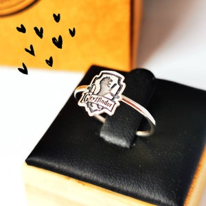 Wizarding House Rings, Harry, sterling silver rings, shields rings, wizarding rings, hogwrts house shields rings, handmade