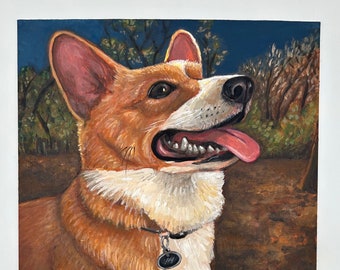 Custom Hand Painted Pet Portrait - Goofy Pet Portraits, Acrylic on Canvas - Dog portraits, Cat portraits