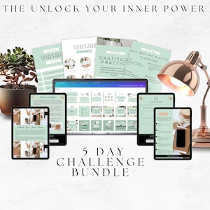 DFY 5 DAY Mindset Challenge, Instant Download, Challenge Group Bundle, Social Media Post, Coach Guide, Spiritual Instagram Post, Green
