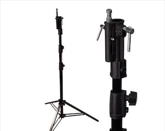 Trimax 9 Ft Heavy Duty Reinforced Steel Stand, 3-sections 2-risers for  Fresnel, Halogen, Flash, Light Bank, Speaker, Boom, Studio 