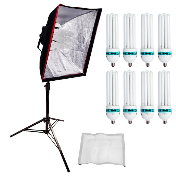 3840W Light Bank Kit with Large 39"x39" Softboxes and Heavy Duty Steel 9' Stands for Photography, Videography, Studio