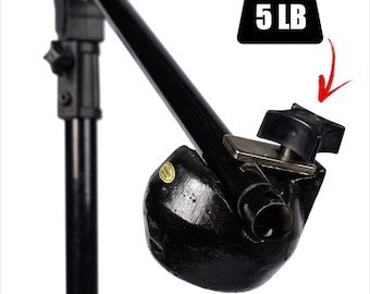 5 lb Heavy Duty Counterweight for Boom, Stand- Moulded Metal Weight Stablizer