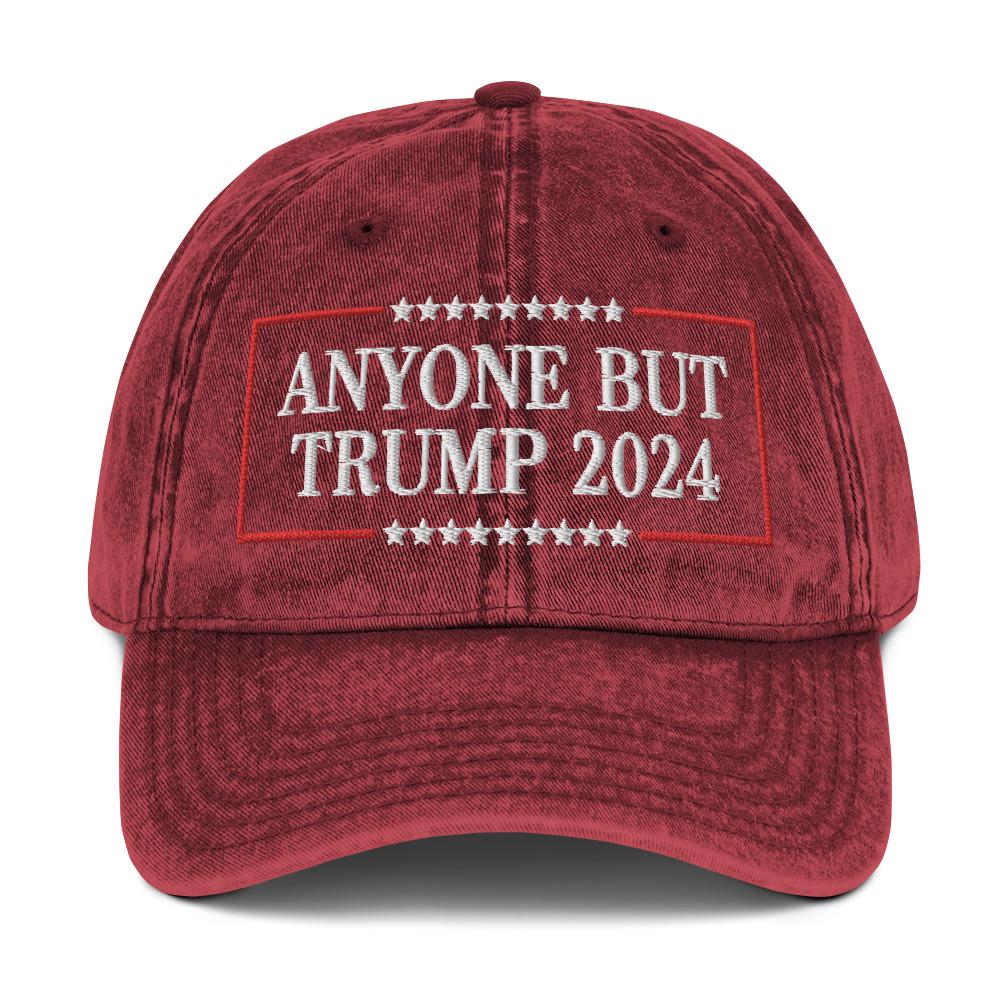 Anyone but Trump Hat embroidered Vintage Cotton Twill Cap Anti trump 2024 Etsy