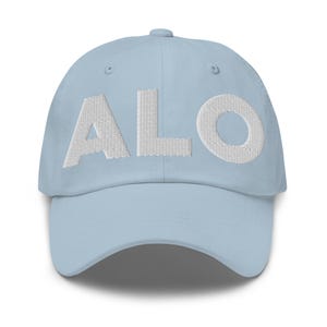 ALO Waterloo Airport Hat (Embroidered Dad Cap) Flying to ALO Waterloo Air Port Merchandise, From ALO Waterloo Travel Lover Light Blue