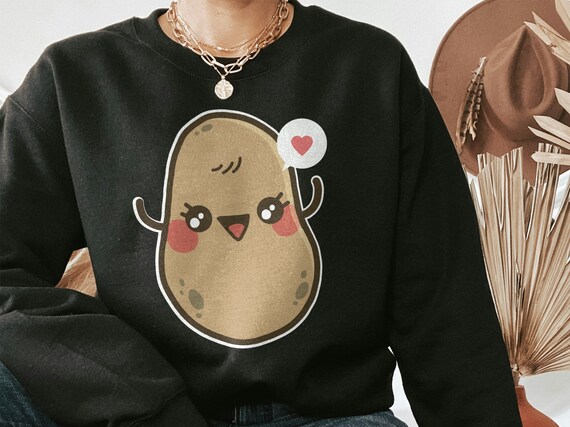 Kawaii Potato Anime Potatoes Sweatshirt Kawaii Potato Anime - Etsy Singapore