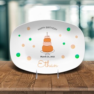 Personalized Birthday Cake Platter, Customized Plate With Name, 1st Birthday Platter, Gift For Kids Boys And Girls, One Year Old Bday Party