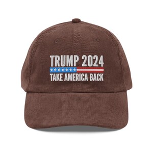 Trump 2024 Take America Back Hat (Embroidered Vintage Corduroy Cap)