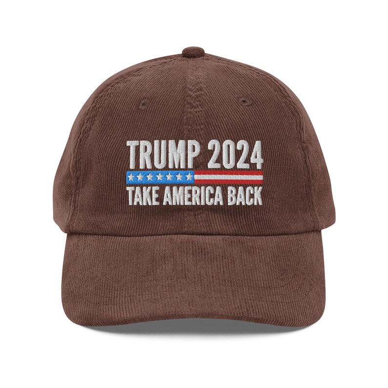 Trump 2024 Take America Back Hat (Embroidered Vintage Corduroy Cap)