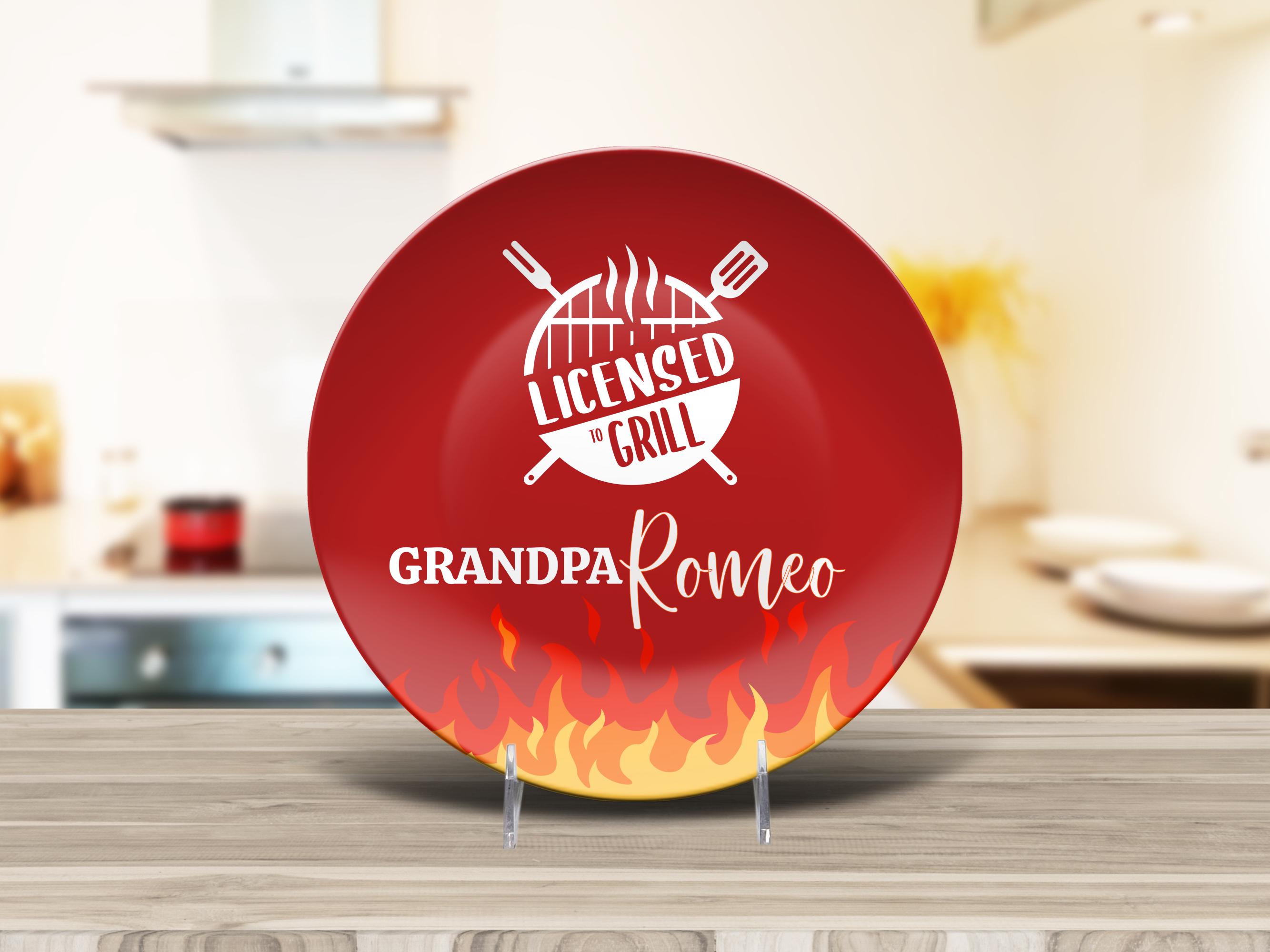 Personalized Grilling Plate, Father's Day Gift For Dad Father Grandpa, Gift For Him, Custom Plate For Men, Gramps Gift Fathersday