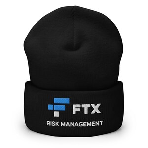 FTX Risk Management Hat (Embroidered Cuffed Beanie) Funny FTX Crypto Parody