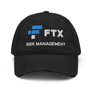 FTX Risk Management Hat (Embroidered Distressed Dad Cap) Funny FTX Crypto Parody