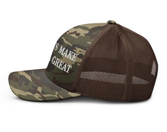 メキシコ人はアメリカを偉大にする帽子（刺繍入り迷彩柄トラッカー