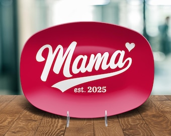 New Mom Gift, Mama Est 2025, Kitchen Gift for Expecting Mom, Celebrate First Born Child Birth Year Mothers Day Gift From Kids