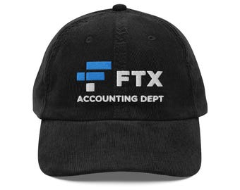FTX Accounting Department Hat (Embroidered Vintage Corduroy Cap) Funny FTX Collapse Hat