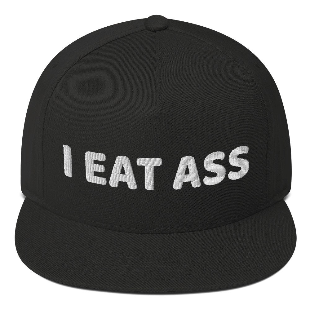I EAT Ass - Retro Style Trucker Hat, Black, OSFA at Amazon