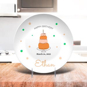 Personalized Birthday Cake Plate, Customized Plate With Name, 1st Birthday Plate, Gift For Kids Boys And Girls, Fun First Bday Gifts