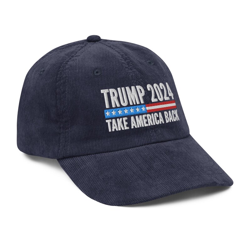 Trump 2024 Take America Back Hat (Embroidered Vintage Corduroy Cap)