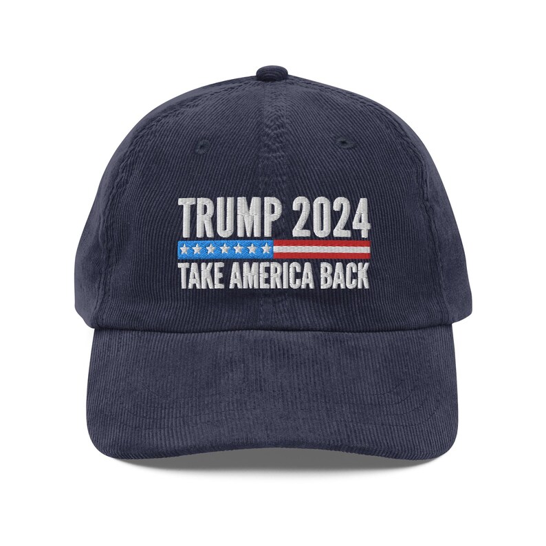 Trump 2024 Take America Back Hat (Embroidered Vintage Corduroy Cap)