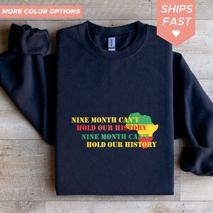 Schwarze Geschichte Monat inspirierendes Zitat Sweatshirt, afrikanische Karte Unisex Pullover, kulturelle Stolz Feier Kleidung, Geschenkidee