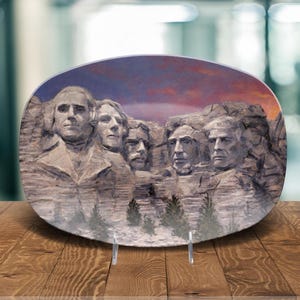 Donald Trump Mount Rushmore Platter, President Trump on Mt Rushmore National Memorial Large Serving Plate, Donald Trump Fan Gift Idea