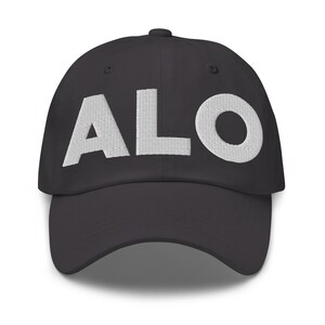 ALO Waterloo Airport Hat (Embroidered Dad Cap) Flying to ALO Waterloo Air Port Merchandise, From ALO Waterloo Travel Lover Dark Grey