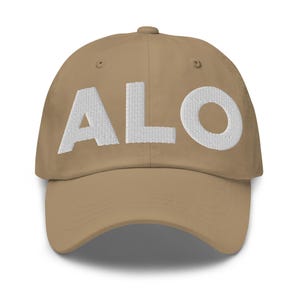 ALO Waterloo Airport Hat (Embroidered Dad Cap) Flying to ALO Waterloo Air Port Merchandise, From ALO Waterloo Travel Lover Khaki