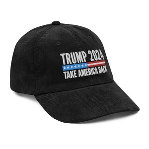 Trump 2024 Take America Back Hat (Embroidered Vintage Corduroy Cap)