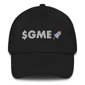 GME Stock Meme Dad Cap, GME Stock Meme Embroidered Hat, Gme To The Moon, Gme Meme Stock Hat, Funny Stock Investor Hat