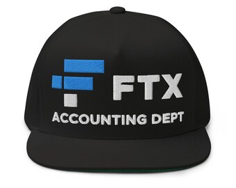 FTX Accounting Department Hat (Embroidered Flat Bill Snapback Cap) Funny FTX Collapse Hat