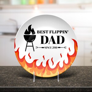 Personalized Grilling Plate For Dad, Best Flippin' Dad, Gift For Dads, Father's Day Gift, Fathersday Present For Men, Daddy Grillmaster Gift