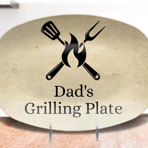 BBQ Grilling Platter Personalized Serving Tray, Custom Father&#39;s Day BBQ Gifts, Grilling Plate, Gifts for Him, Large Barbeque Serving Plate