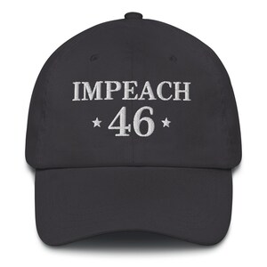 Impeach Embroidered Soft Crown Cotton Cap - Black Low Profile Unstructured Hat, Adjustable, One Size Fits Most