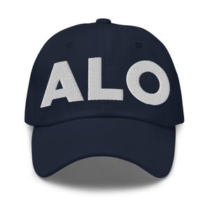 ALO Waterloo Airport Hat (Embroidered Dad Cap) Flying to ALO Waterloo Air Port Merchandise, From ALO Waterloo Travel Lover Navy