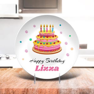 Personalized Birthday Cake Plate, Gift For Kids Boys And Girls, Customized Plate With Name, 1st Birthday Platter for Serving Cake Keepsake