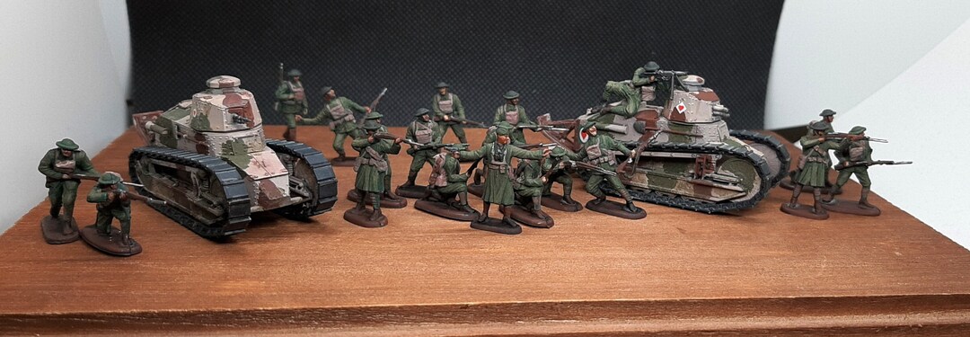 Scale 1:72 Detailed Painted US Army WW1 Infantry + Tanks, Miniatures by ...