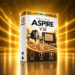 Vectric Aspire 12.5 CNC Design & Toolpath Software (Lifetime Access, Instant Download)