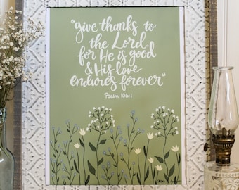 Psalm Flower Design - Digital Art - Bible Verse - Art Print