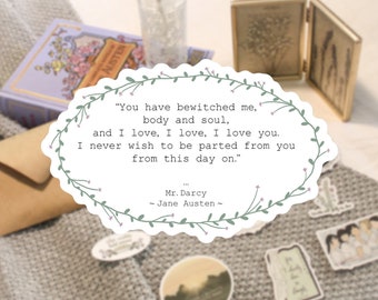 Pride and Prejudice Sticker - Mr. Darcy Quote