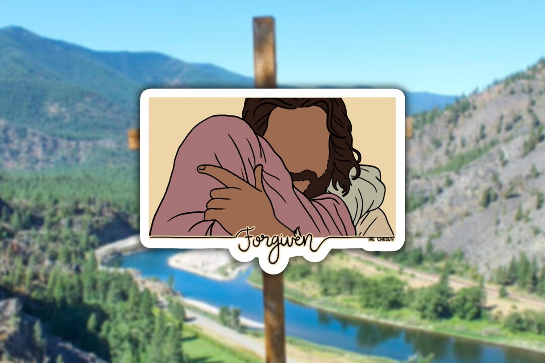 Forgiven - Jesus Sticker - Etsy