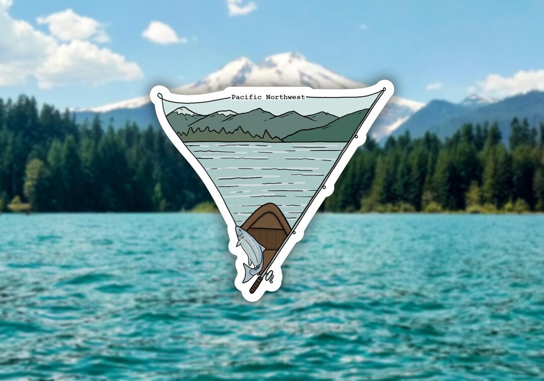 Pacific Northwest - PNW Sticker - Fishing - Etsy