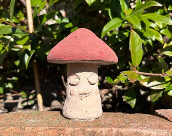 Large Stone Garden Toadstool Mushroom Ornament – 2-Piece Concrete Fairy Decor