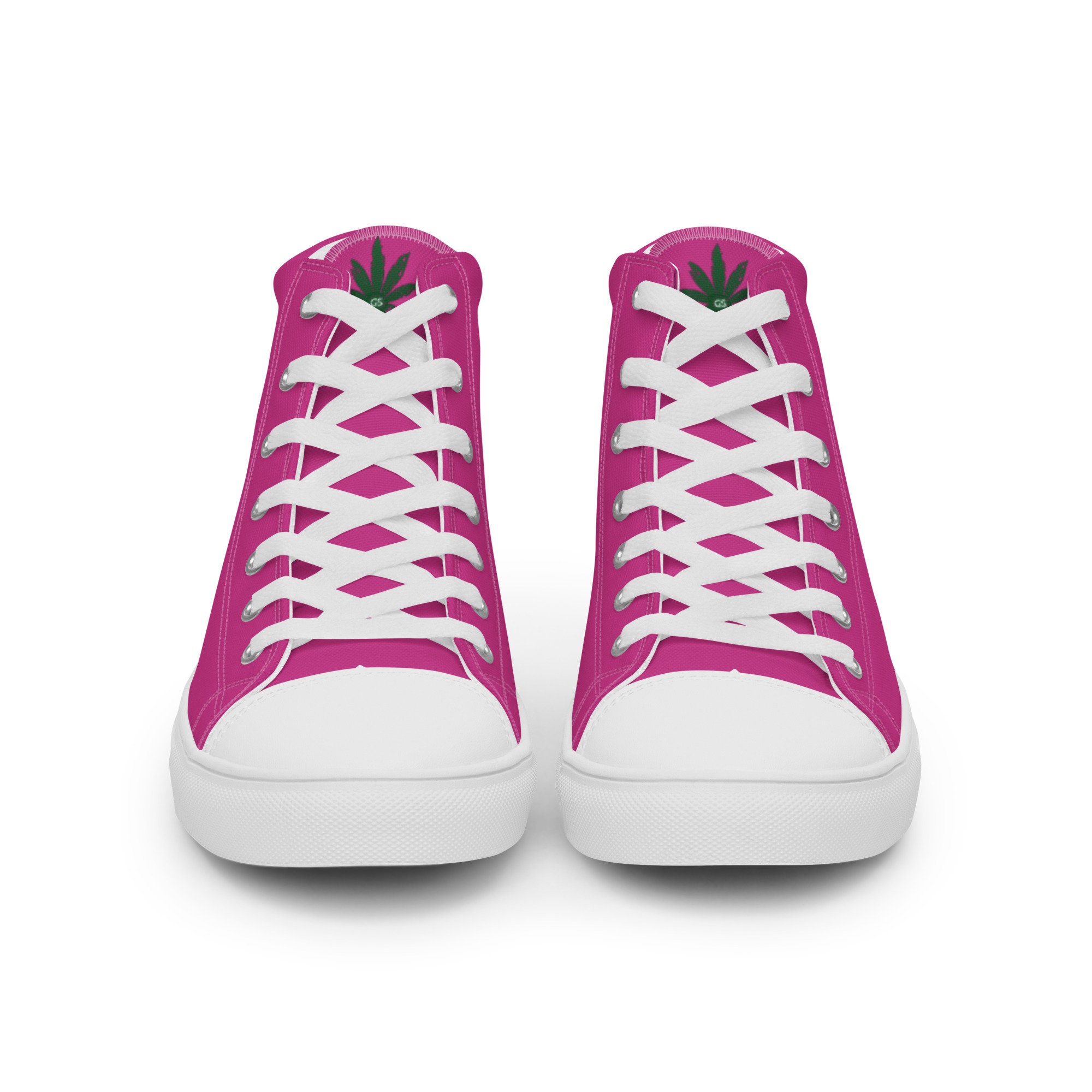 GreenSmith Clothing Men’s high top canvas shoes Deep Cherise Pink Chucks Style Schoenen Herenschoenen Sneakers & Sportschoenen Hoge sneakers 