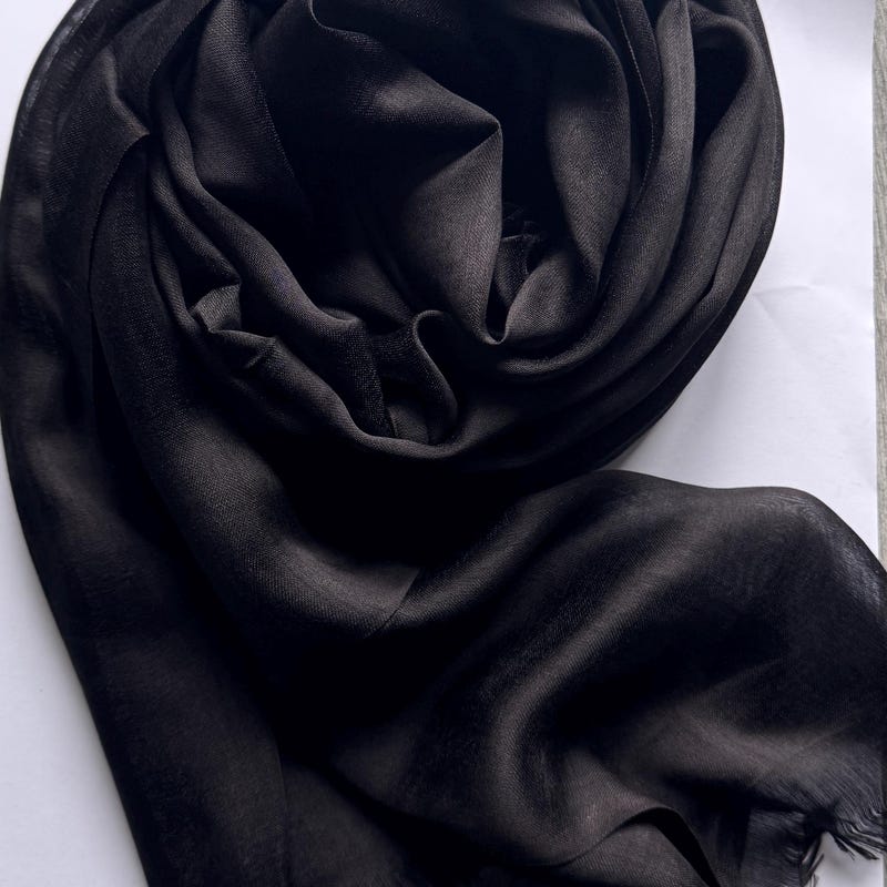 Cross Front Silk Scarf Top - Black main image 1