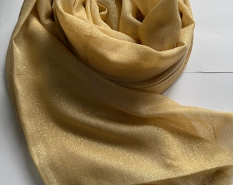 Gold Shimmer scarf warp, Bridal Wedding evening wear Shawl Wrap NEW IN