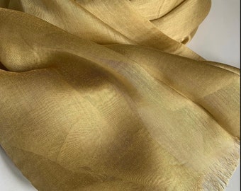 Luxury Gold Soft Silk scarf warp Bridal Wedding evening wear