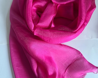 Luxury Pink Silk scarf warp Bridal Wedding evening wear Shawl Wrap