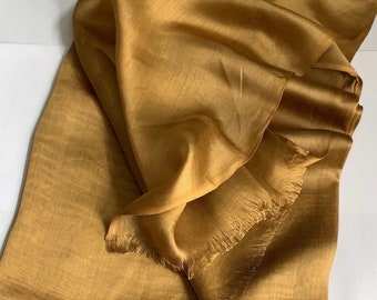Luxury Deep Gold Soft Silk scarf warp Bridal Wedding evening wear
